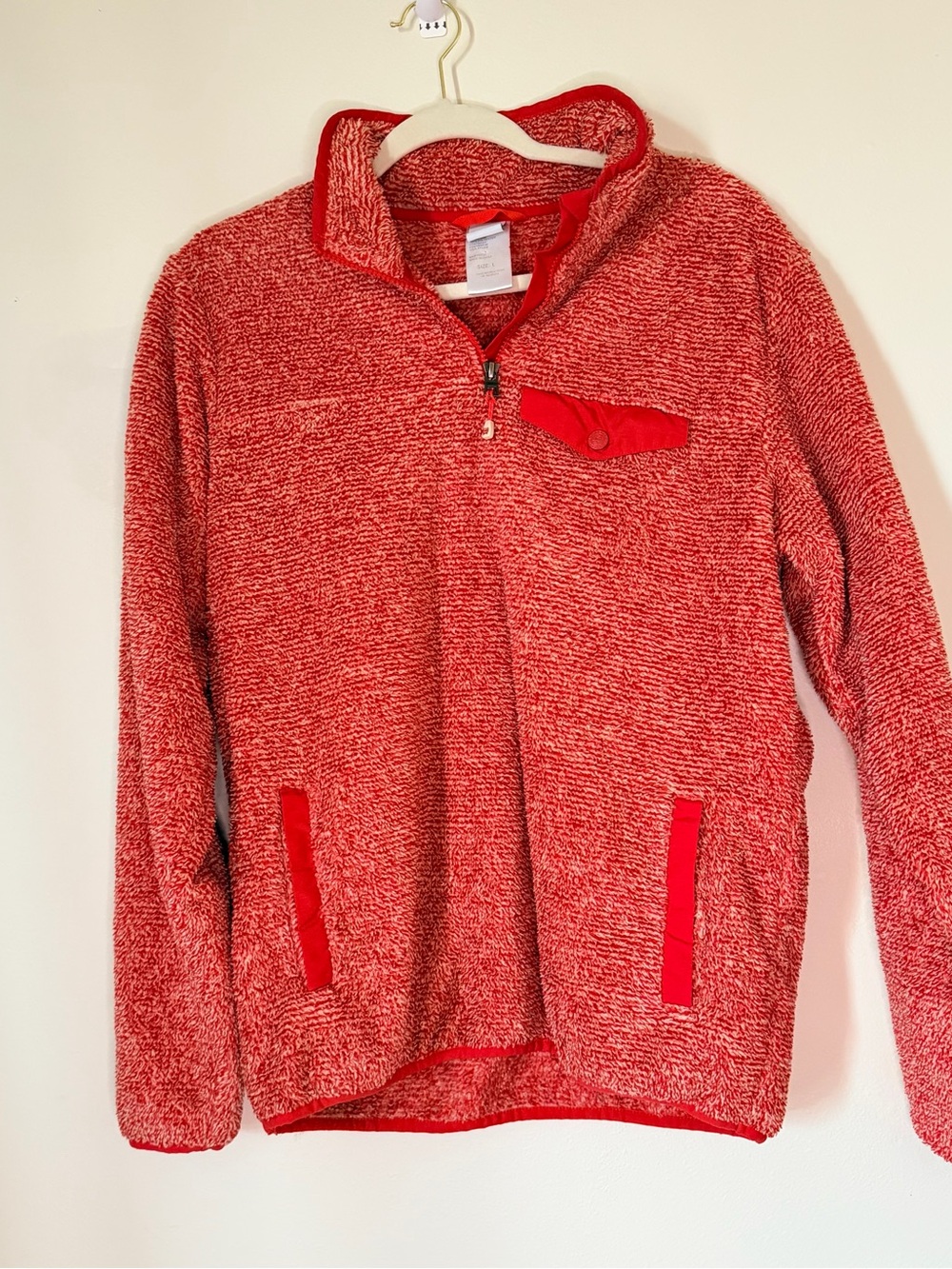 Cinch Red Plush Half-Zip Fleece Pullover
